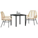Garden Dining Set 3 pcs Brown Poly Rattan 3380862