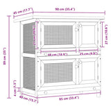 Outdoor Rabbit Hutch 4 Doors Red Wood 170836