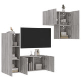 4 Piece TV Wall Units Grey Sonoma Engineered Wood 3216433