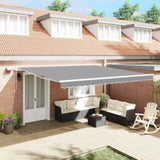 Awning Frame with LED Strip Lights White 400 x 350 cm Aluminium 313205