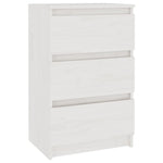 Bedside Cabinet White 40x29.5x64 cm Solid Pine Wood 808085
