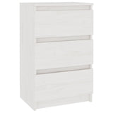 Bedside Cabinet White 40x29.5x64 cm Solid Pine Wood 808085