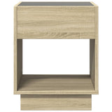 ZNTS Bedside Table with Infinity LED Sonoma Oak 40x40x50 cm 3284079