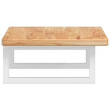 Basin Shelf Wall Mounted Steel and Solid Wood Oak 3302340