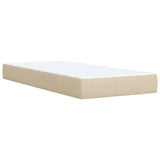 Box Spring Bed with Mattress Cream 90x200 cm Fabric 3285790