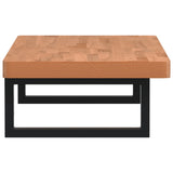 Basin Shelf Wall Mounted Steel and Solid Wood Beech 3302373