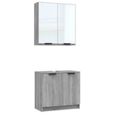 2 Piece Bathroom Cabinet Set Grey Sonoma Engineered Wood 3115866