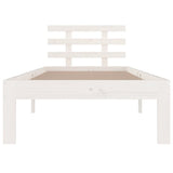 Bed Frame without Mattress White Solid Wood 100x200 cm 814745