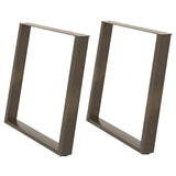 Dining Table Legs U-Shaped 2 pcs Natural Steel 100x cm Steel 4012807