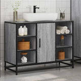 Bathroom Sink Cabinet Grey Sonoma 80x33x60 cm Engineered Wood 849292