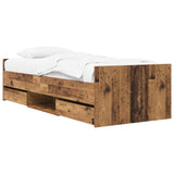 Bed Frame with Storage Old Wood 80 x 200 cm Engineered Wood 3429512