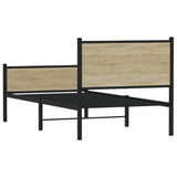 Metal Bed Frame without Mattress Sonoma Oak 107x203 cm 4007900