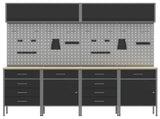 Work Cabinet Set 10 pcs Black Steel and Engineered Wood 3321492