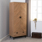 ZNTS Leon 2 Door 1 Drawer Wardrobe 100-101-199