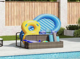 Poolside Float Storage Grey 110x100x57 cm Poly Rattan 4104090