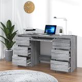 ZNTS Writing Desk Grey Sonoma 140x50x77 cm Engineered Wood 815439