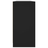 Bookcase with Doors Black 204x37x75 cm Engineered Wood 3206532