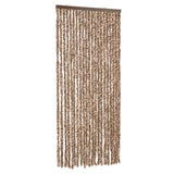 Fly Curtain Beige and Dark Brown 90x220 cm Chenille 377321