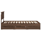 Bed Frame with Drawer Brown Oak 90 x 200 cm Engineer Wood 3410748