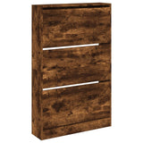 Shoe Cabinet Smoked Oak 80x21x125.5 cm Engineered Wood 839928