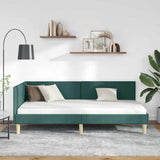 Corner Bed Frame Dark Green 90 cm x 200 cm Velvet 42016193
