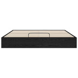 Ottoman Bed Frame Black Oak 203 x 180 x 25 cm Engineered Wood 3409206