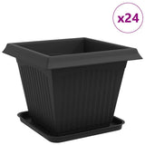 Plant Pots 24 pcs Black 38 x 38 x 30 cm Plastic 3403316