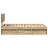Bed Frame with Headboard Sonoma 120 x 200 cm Solid Pine Wood 3412098