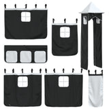 Bunk Bed without Mattress with Slide White and Black 90x200 cm 3284188