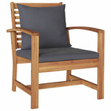 Chair with Cushion 2 pcs Brown and Dark Grey 65 x 60 x 76.5 cm 42006408