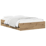 Bed Frame with Storage Artisan Oak 140 x 190 cm Engineered wood 3445766
