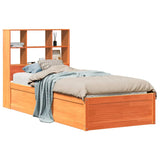 Bed Frame without Mattress Wax Brown 75x190 cm Small Single Solid Wood Pine 3323481