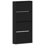 Shoe Cabinet Black oak 80 x 21 x 163.5 cm Engineered wood 3334027