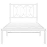 Metal Bed Frame without Mattress with Headboard White 80x200cm 376168