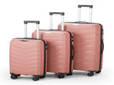 V-shaped stripes 3-in-1 PP trolley case 20in 24in 28in PP iron trolley fashionable color - rose gold 52903397