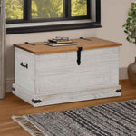 ZNTS Storage Chest HALDEN White 91x48x47 cm Solid Wood Pine 4018402