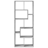 Room Divider Bookcase Grey Sonoma 67x25x161.5 cm Engineered Wood 858080