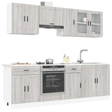 8 Piece Kitchen Cabinet Set Kalmar Grey Sonoma Engineered Wood 3314847