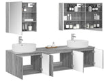 Bathroom Cabinet Set 5 pcs Grey Sonoma Engineered Wood 3406452