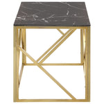 ZNTS Coffee Table Gold Stainless Steel and Tempered Glass 349940