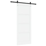 Sliding Door 86 x 211 cm Engineered Wood White and Black 3449966