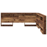 Storage Headboard with Shelf Old Wood 200 cm Engineered Wood 3335475