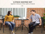 3 Pieces Rattan Bistro Set - Black T3398P323982