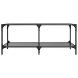 Coffee Table with Black Glass Top 98.5x50x40 cm Steel 845981