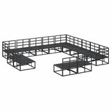 Garden Sofa Set with Cushion 13 pcs Black Aluminium 3378930