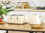 Kettle and Toaster Set, 1.7L 3000W Fast Boil Jug Kettle with Auto Shut Off, 4 Slice Toaster with 7 T3398P342262