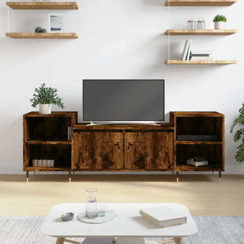 ZNTS TV Cabinet Smoked Oak 160x35x55 cm Engineered Wood 831337