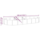 Garden Raised Bed Galvanised Steel 296x140x36 cm Grey 319029