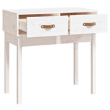 Console Table White 76.5x40x75 cm Solid Wood Pine 821750