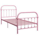 284511 Bed Frame without Mattress Pink Metal 100x200 cm